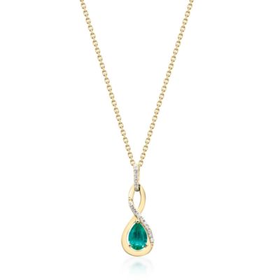 Anika and August EMERALD Pendant in 10K YELLOW GOLD