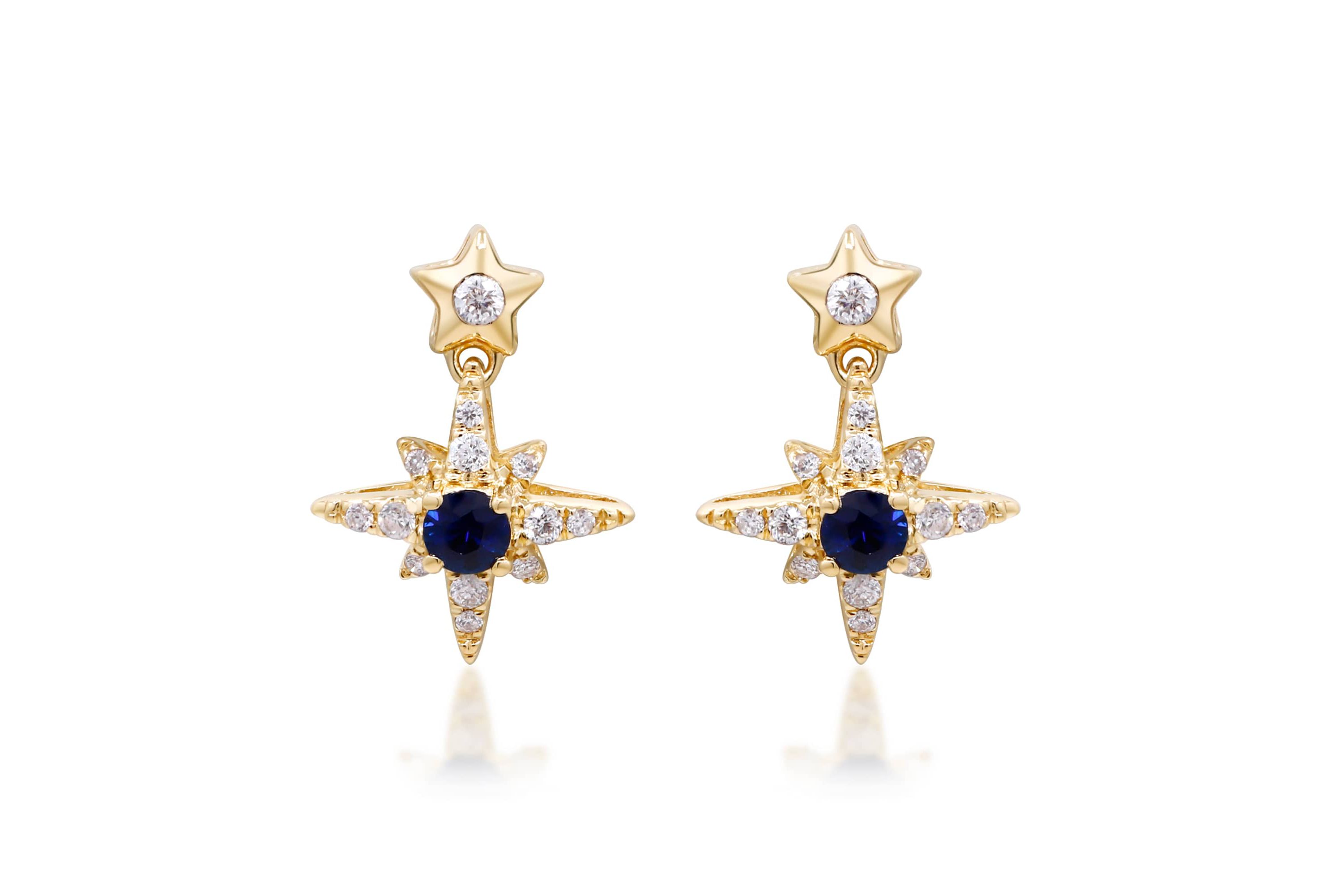 SAPPHIRE Earrings in 10K YELLOW GOLD