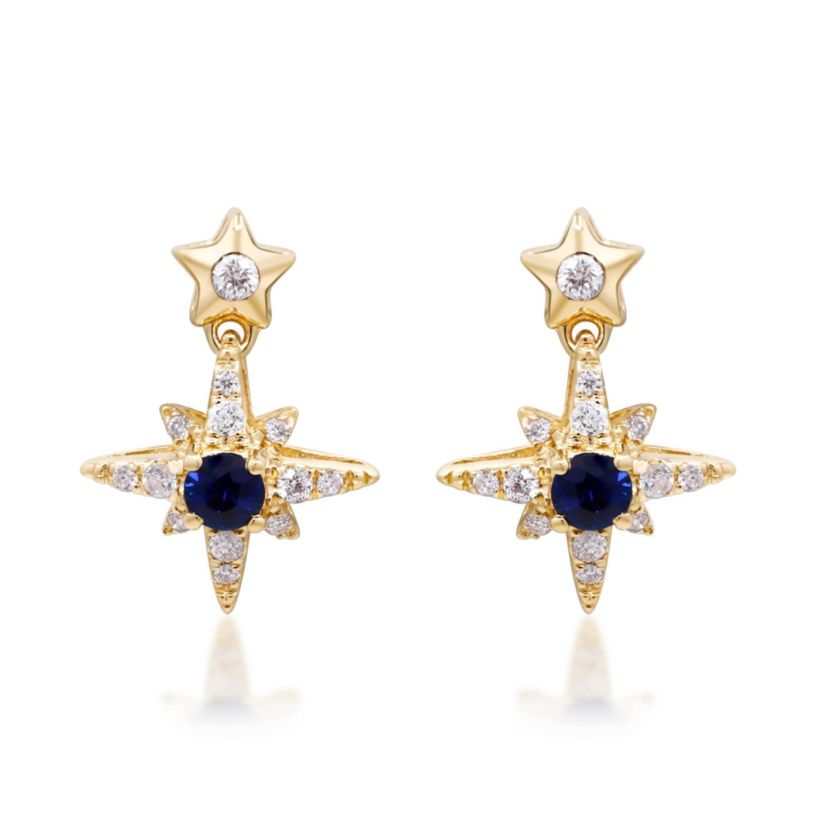 SAPPHIRE Earrings in 10K YELLOW GOLD