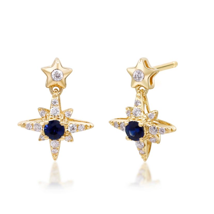 SAPPHIRE Earrings in 10K YELLOW GOLD