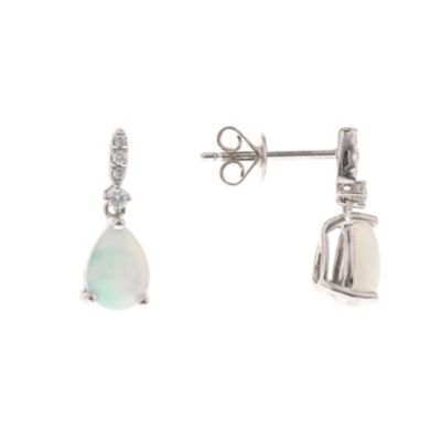 Anika and August Ethiopian Opal Earring in 10K White Gold