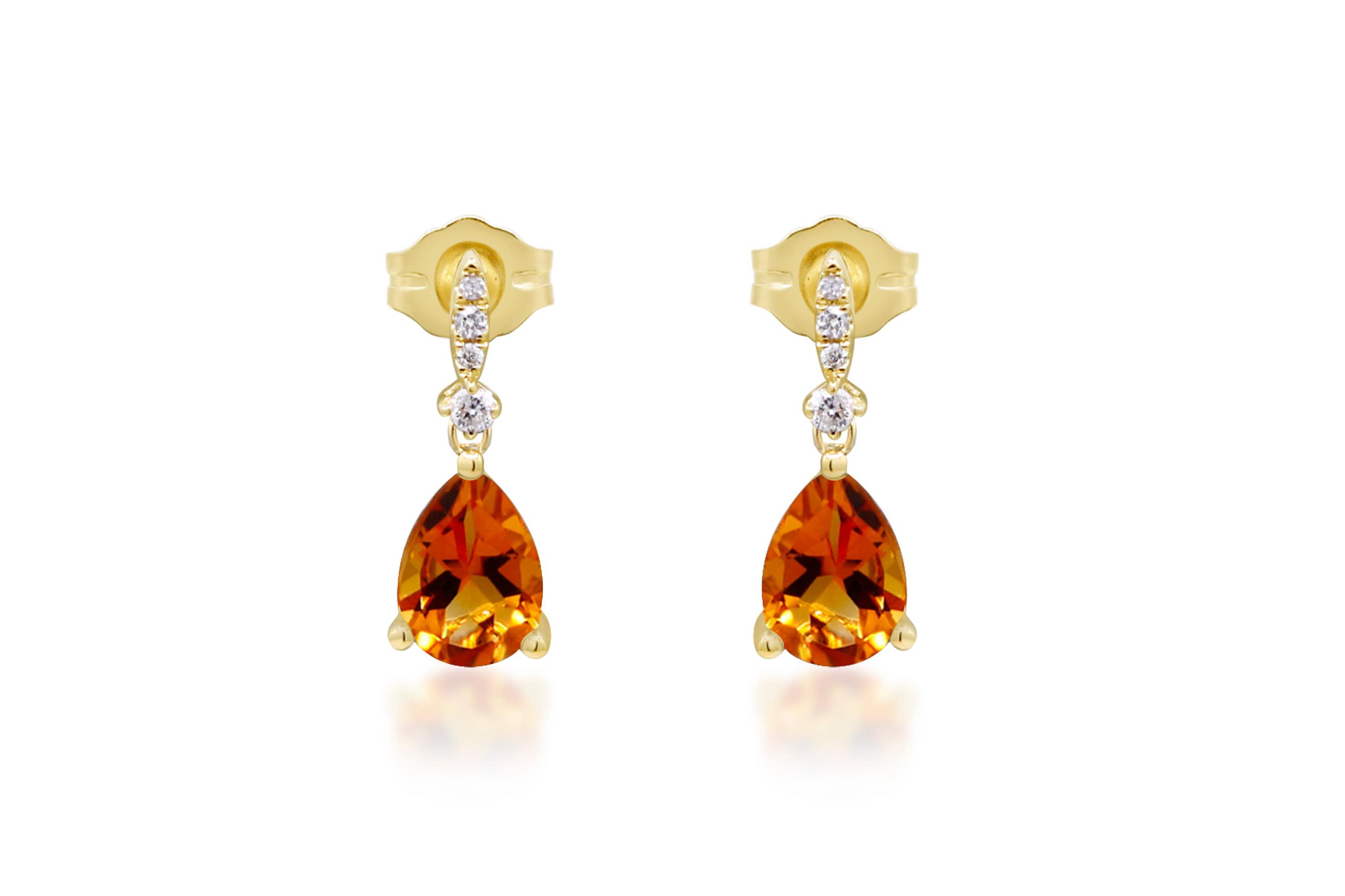 Fire Opal Earring in 10K Yellow Gold