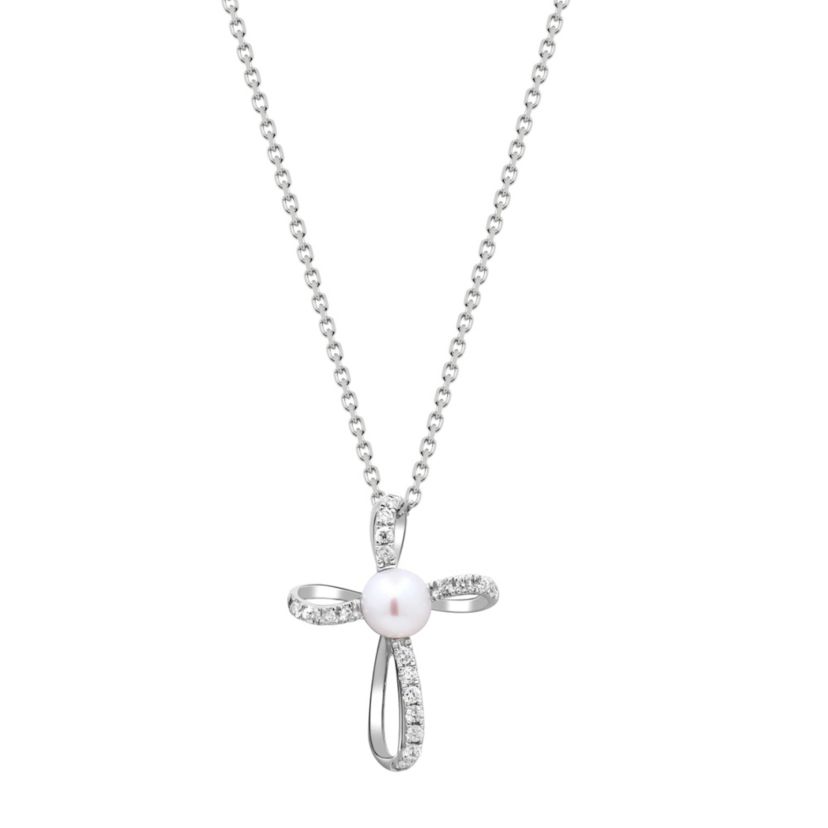 PEARL Pendant in 10K WHITE GOLD