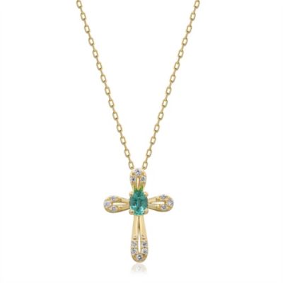 Anika and August EMERALD Pendant in 10K YELLOW GOLD