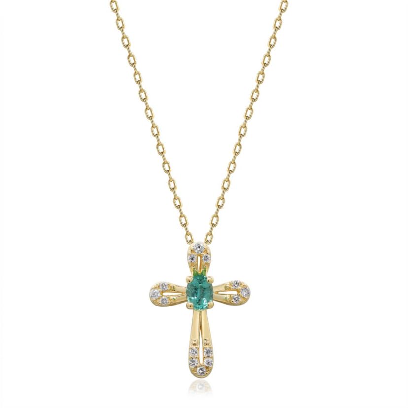 EMERALD Pendant in 10K YELLOW GOLD