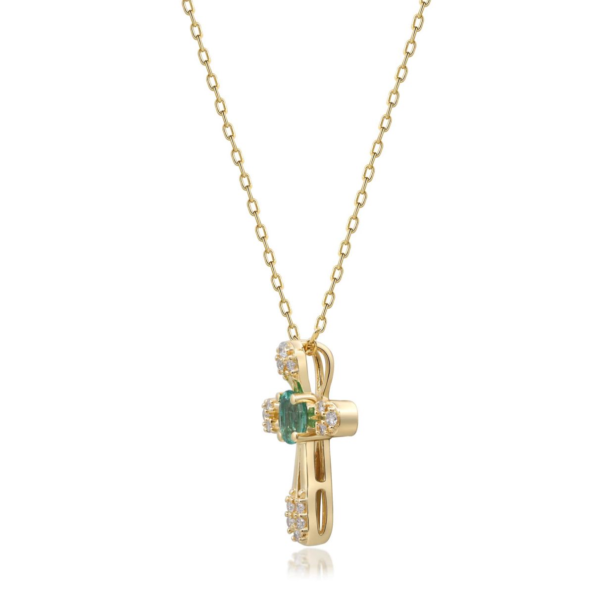 EMERALD Pendant in 10K YELLOW GOLD