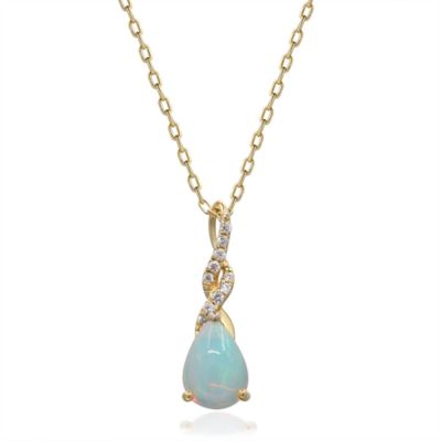Anika and August OPAL Pendant in 10K YELLOW GOLD