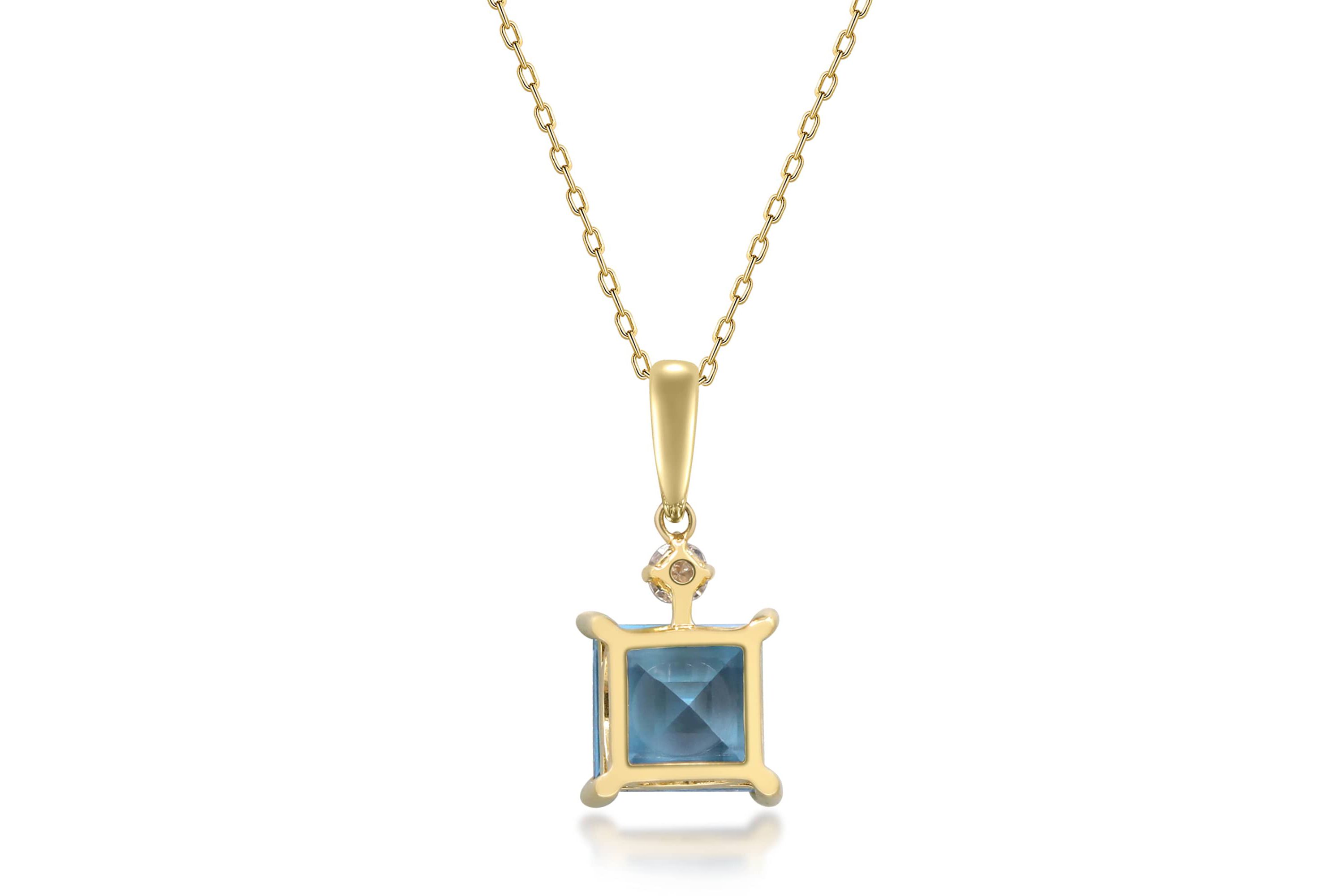 BLUE TOPAZ Pendant in 10K YELLOW GOLD