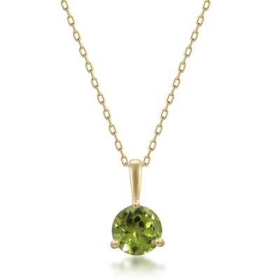 Anika and August Peridot Pendant in 10K Yellow Gold