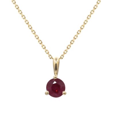 Anika and August Ruby Pendant in 10K Yellow Gold