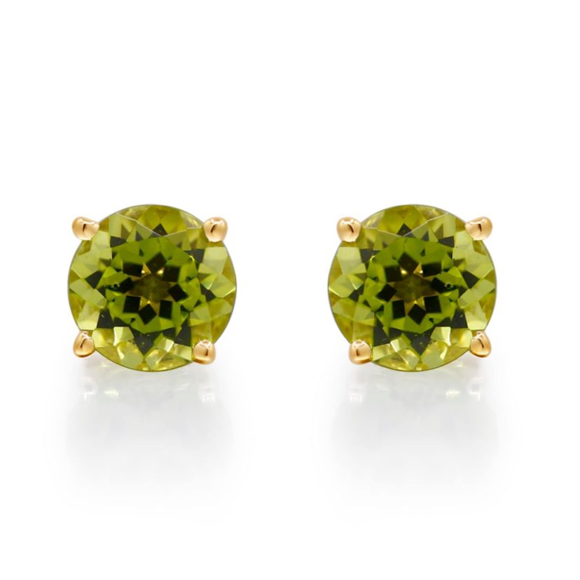 Peridot Earring in 14K Yellow Gold