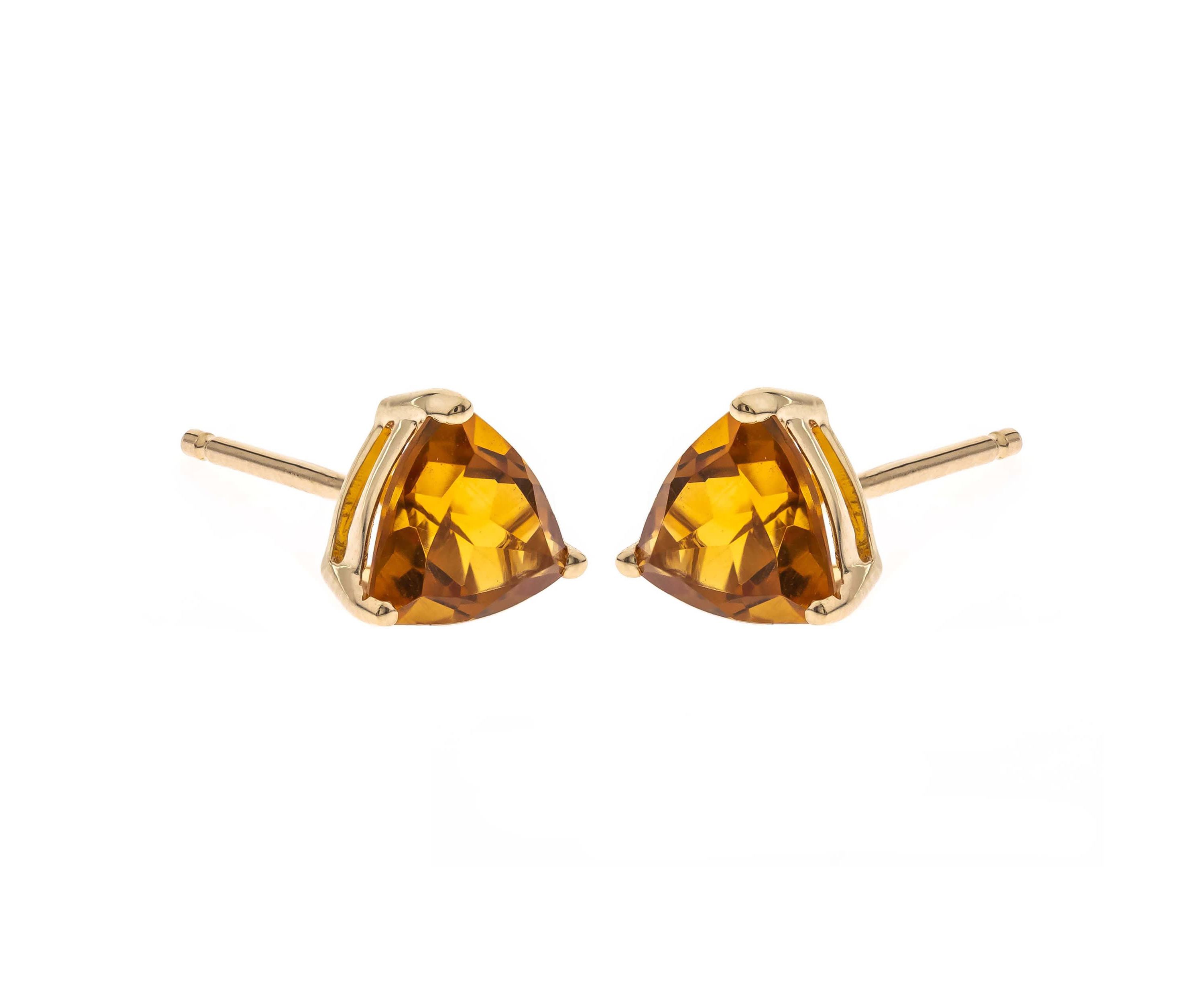 Citrine Earrings in 14K Yellow Gold