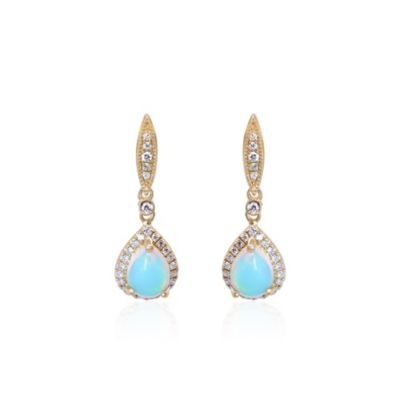 Anika and August Ethiopian Opal Earring in 14K Yellow Gold