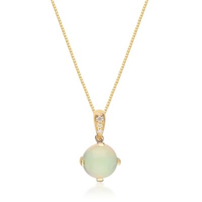 Anika and August Opal Pendant in 14K Yellow Gold