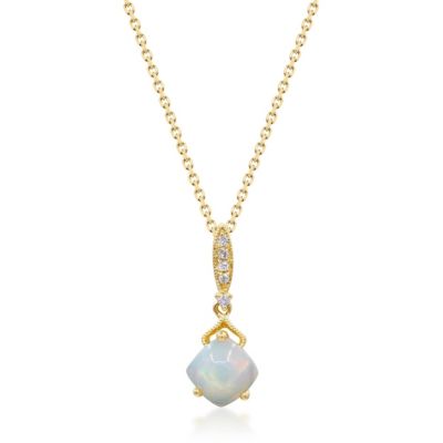 Anika and August Ethiopian Opal Pendant in 10K Yellow Gold
