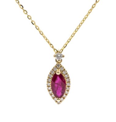 Anika and August RUBY Pendant in 10K YELLOW GOLD