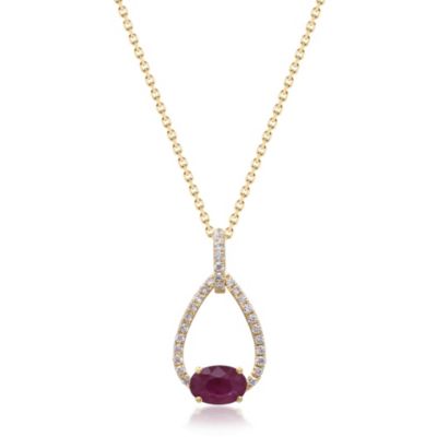 Anika and August RUBY Pendant in 10K YELLOW GOLD