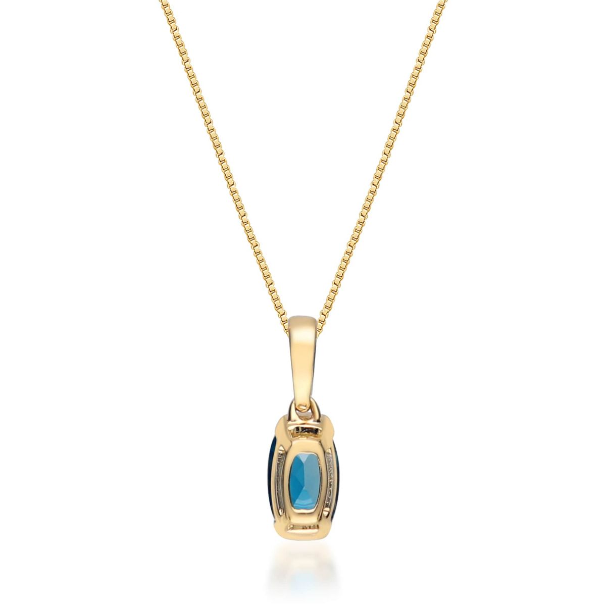 London Blue Topaz Pendant in 14K Yellow Gold