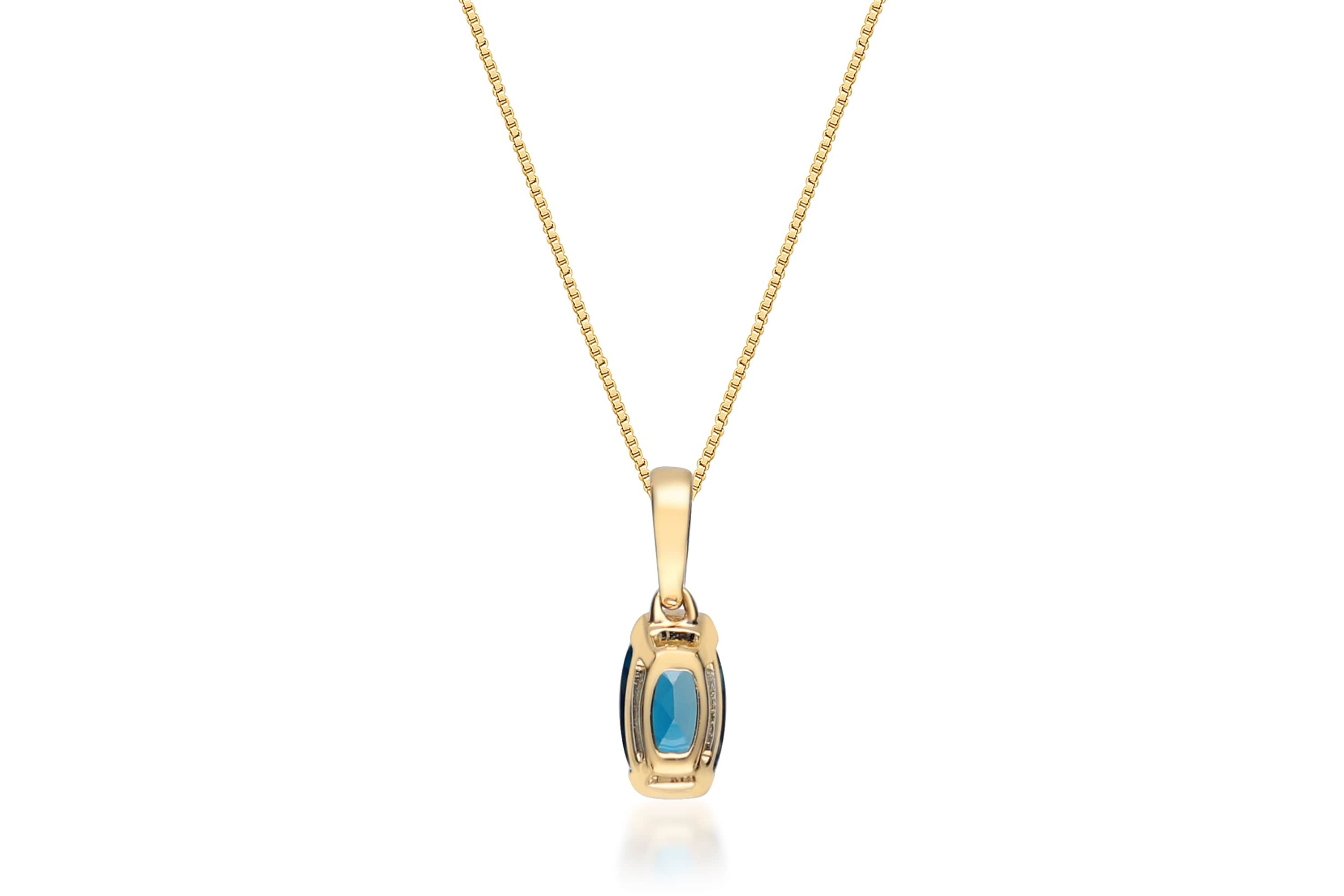 London Blue Topaz Pendant in 14K Yellow Gold