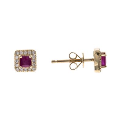 Anika and August Ruby Earring in 10K Yellow Gold