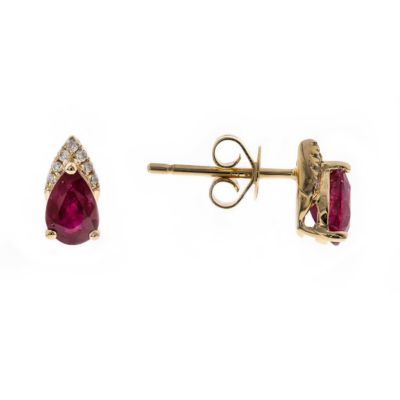 Anika and August Ruby Earring in 10K Yellow Gold