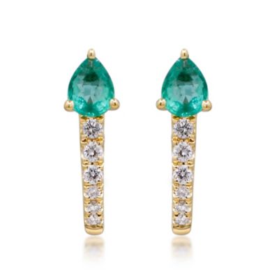 Anika and August EMERALD Earrings in 10K YELLOW GOLD