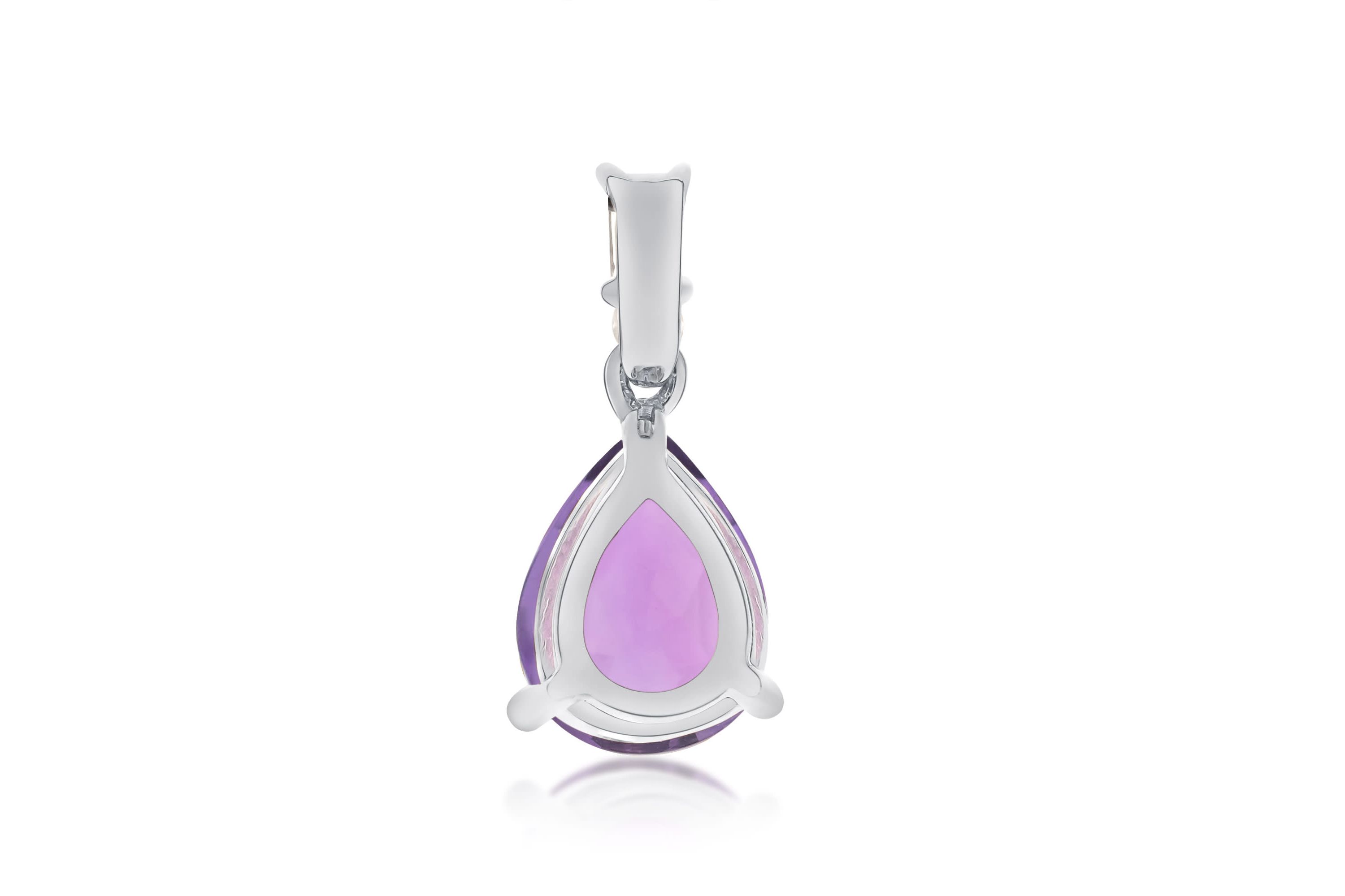 Amethyst Pendant in 10K White Gold