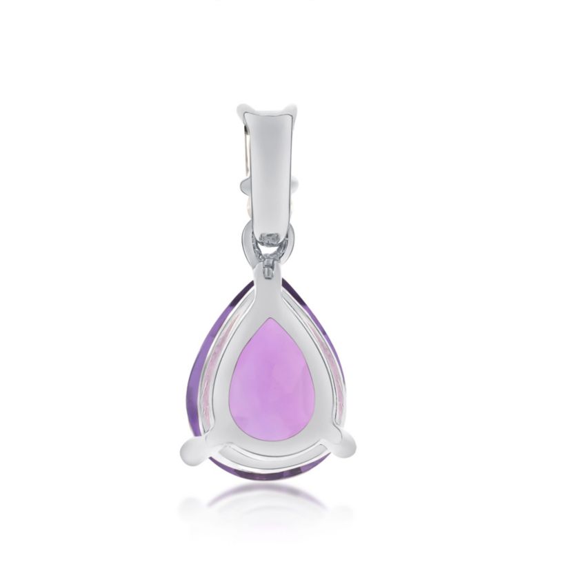 Amethyst Pendant in 10K White Gold