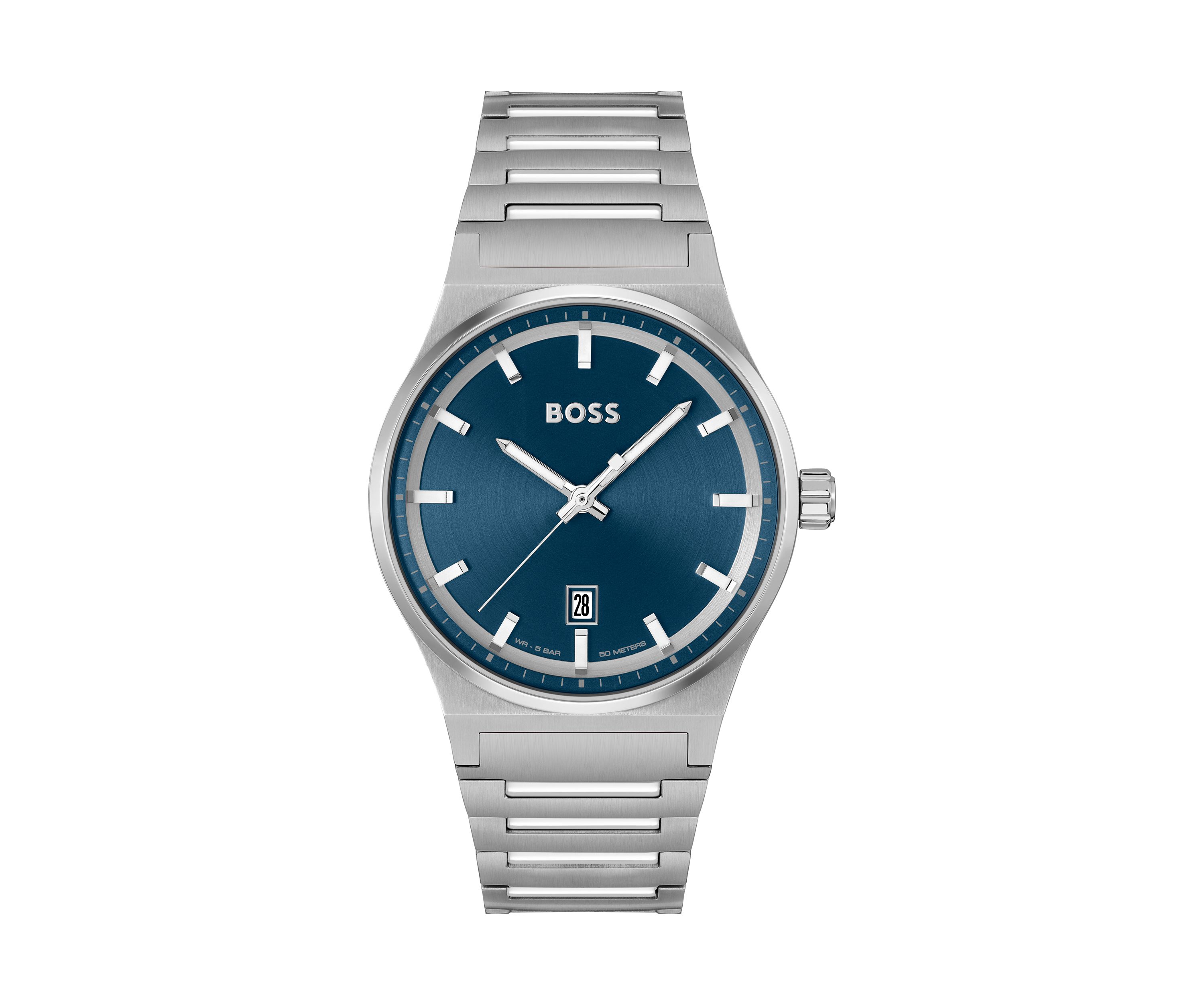 Candor Silver Blue Dial Watch