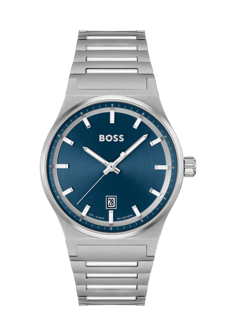 Candor Silver Blue Dial Watch