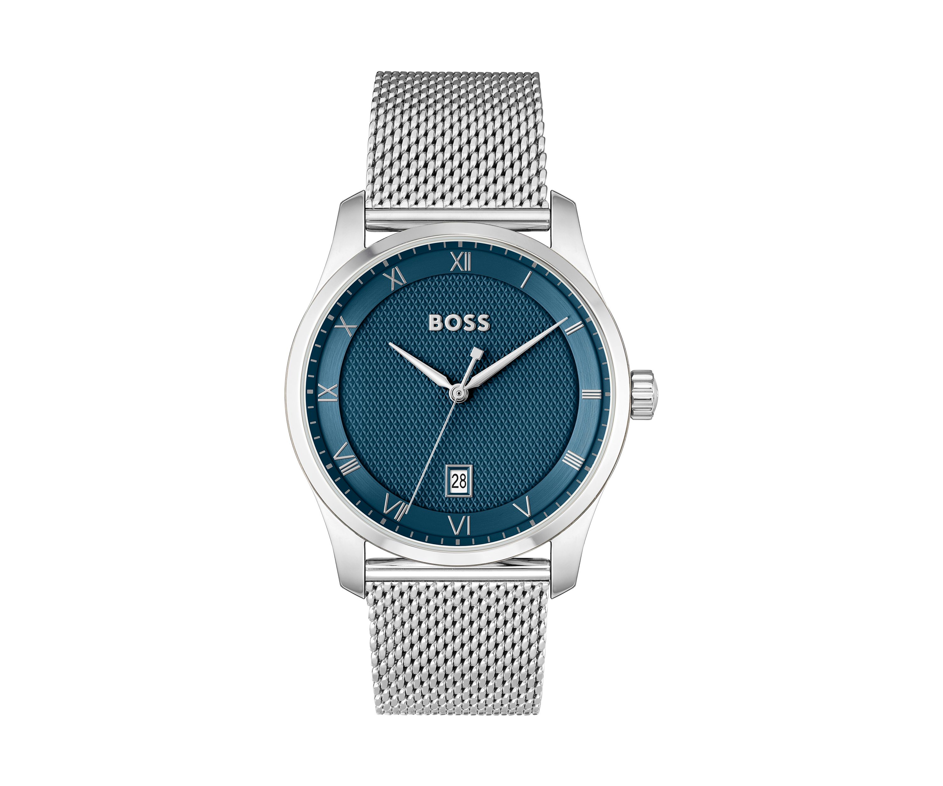 Principle Silver Bracelet Blue Dial Watch