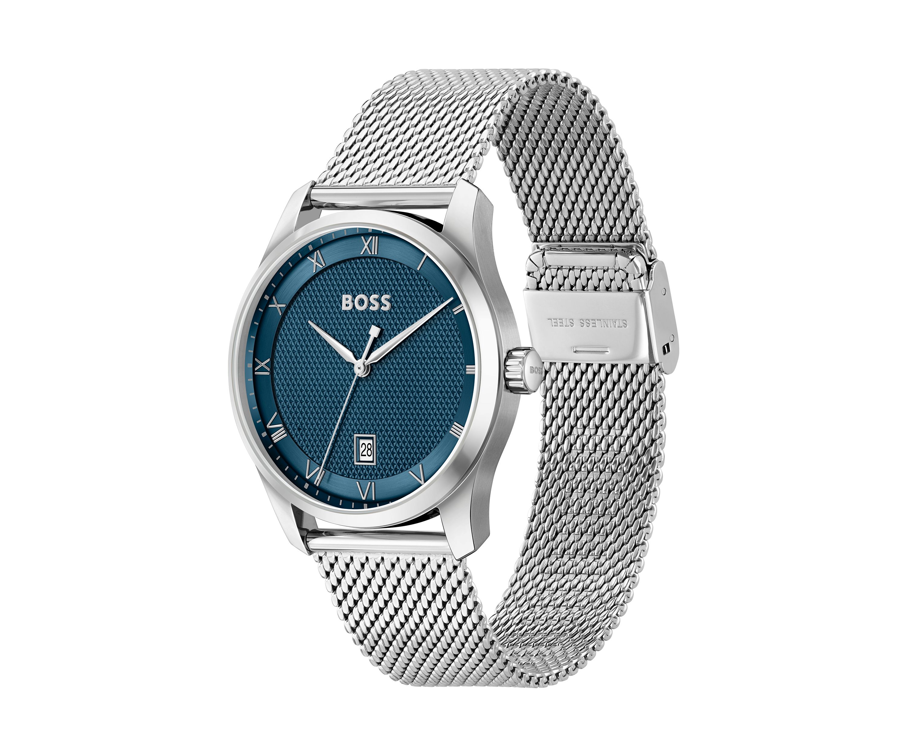 Principle Silver Bracelet Blue Dial Watch