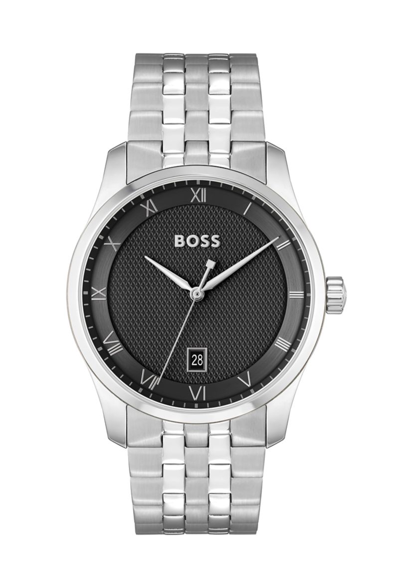 Principle Silver Bracelet Black Dial Watch
