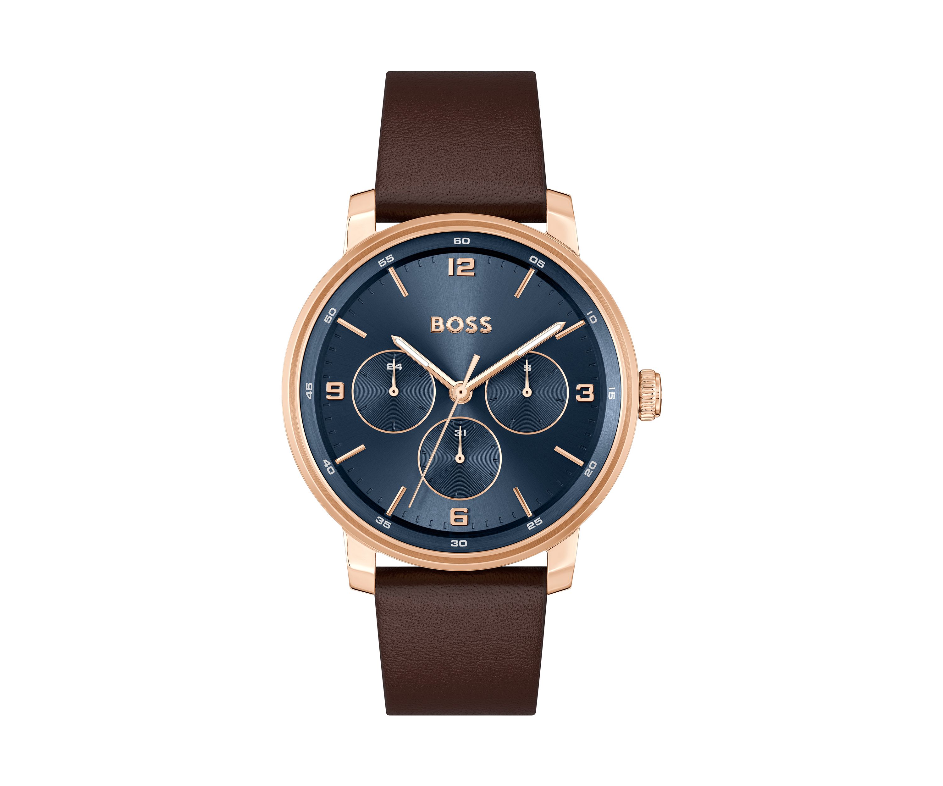 Contender Brown Strap Blue Dial Watch