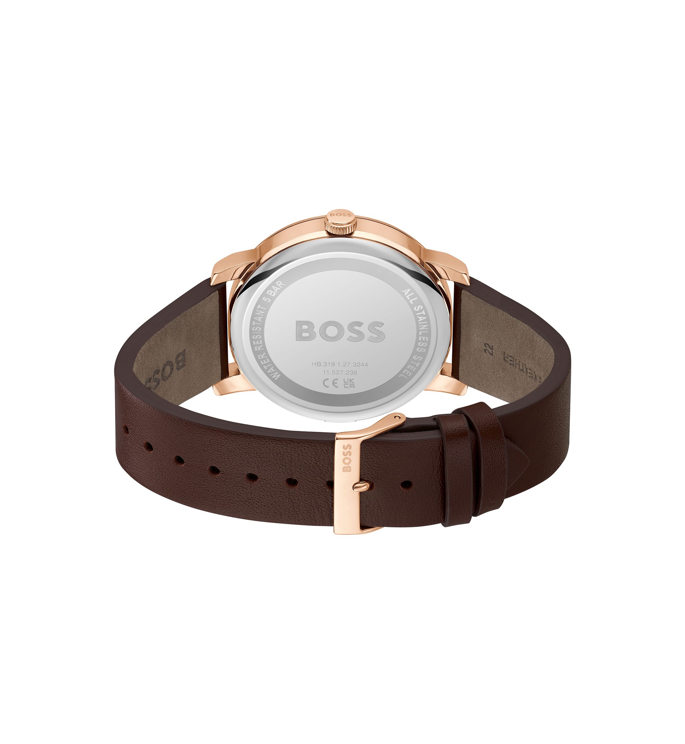Contender Brown Strap Blue Dial Watch