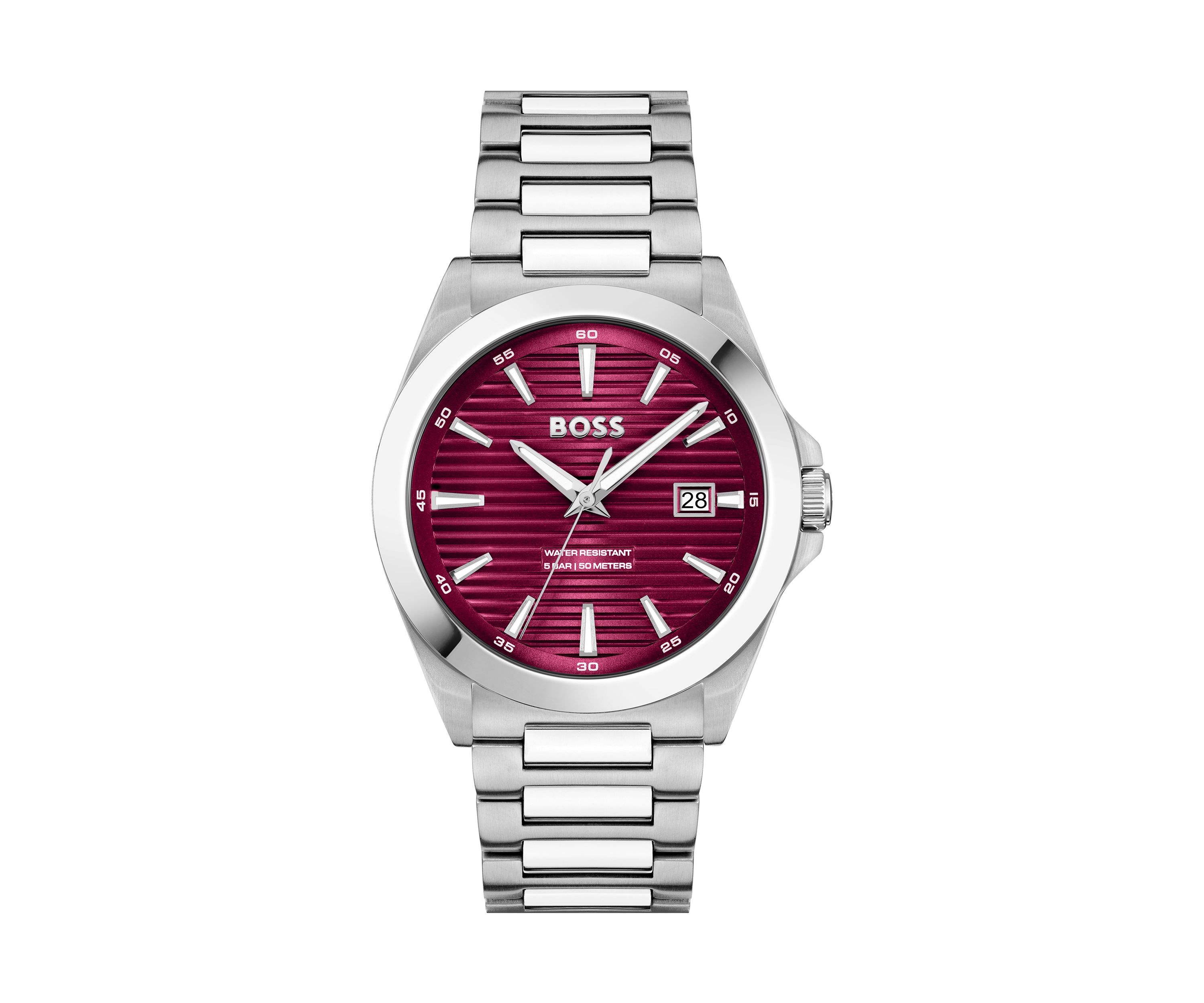 Strike Silver Bracelet Red Dial Watch