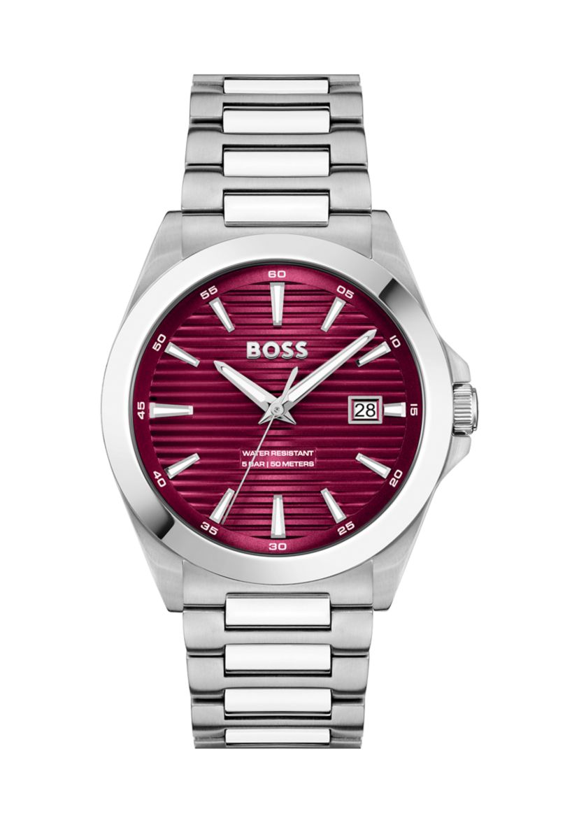 Strike Silver Bracelet Red Dial Watch