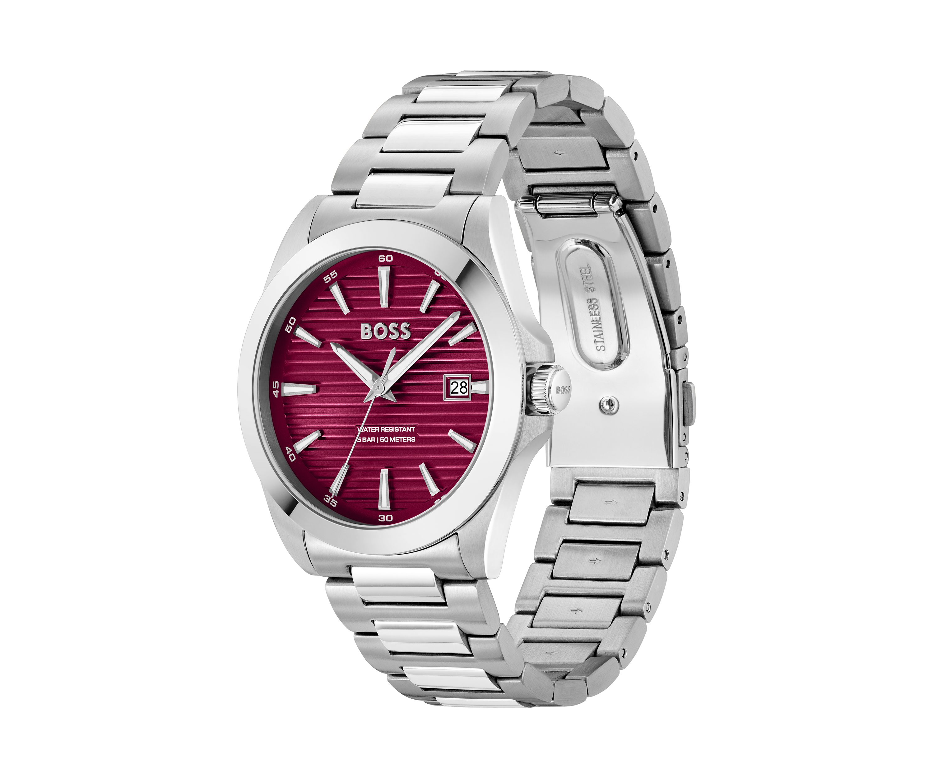 Strike Silver Bracelet Red Dial Watch