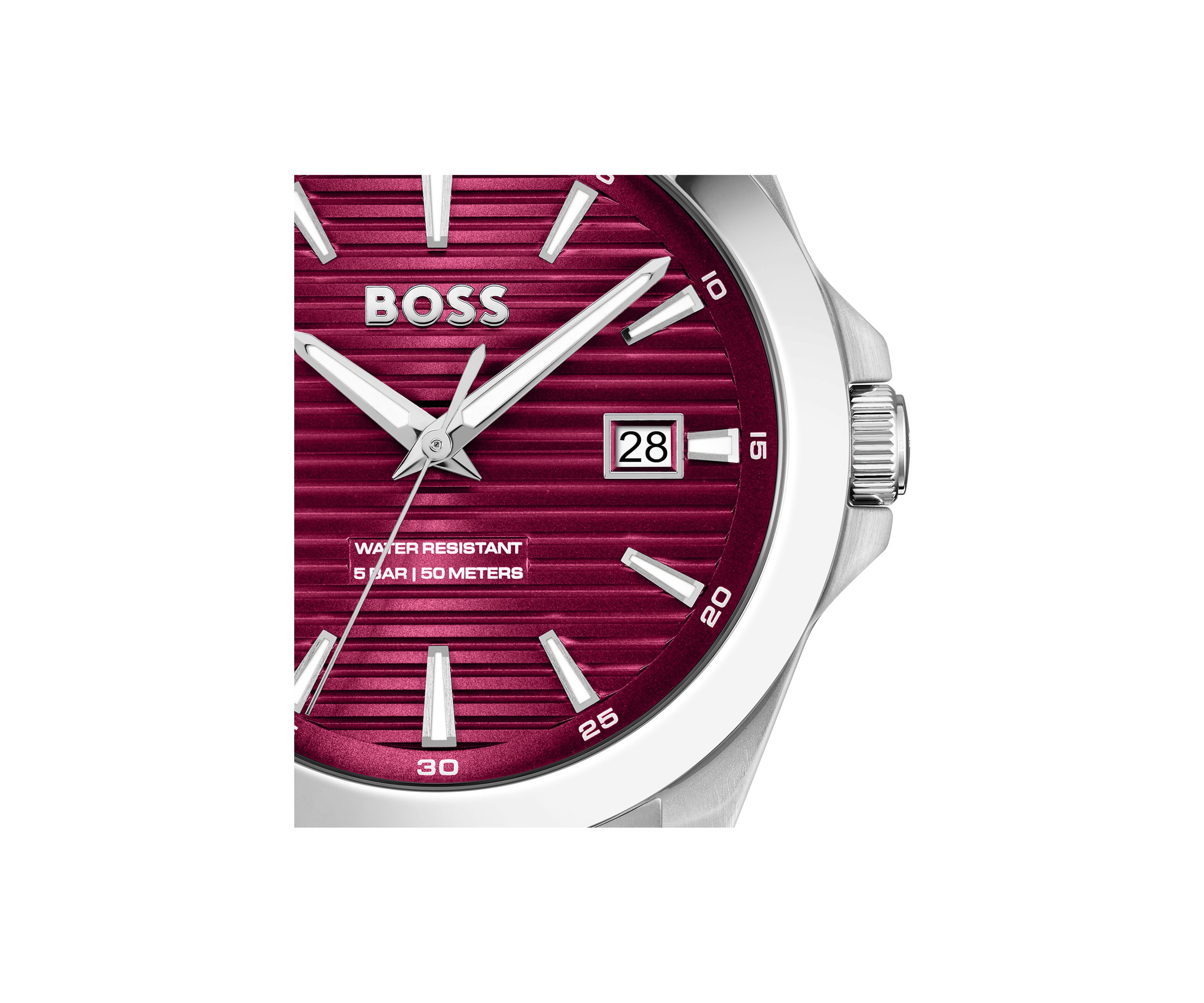 Strike Silver Bracelet Red Dial Watch