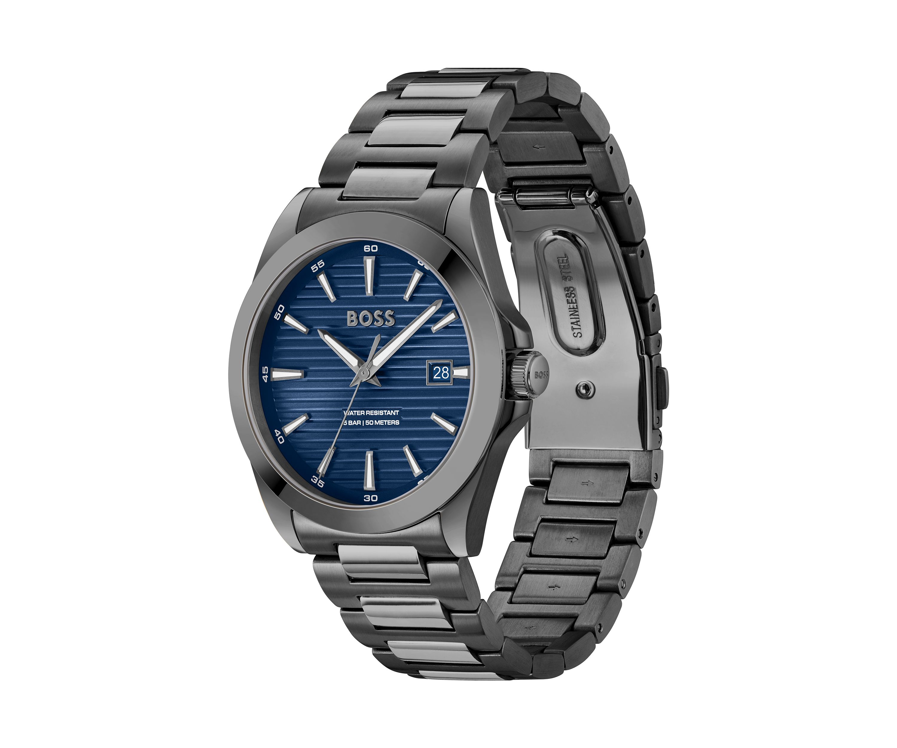 Strike Black Bracelet Blue Dial Watch