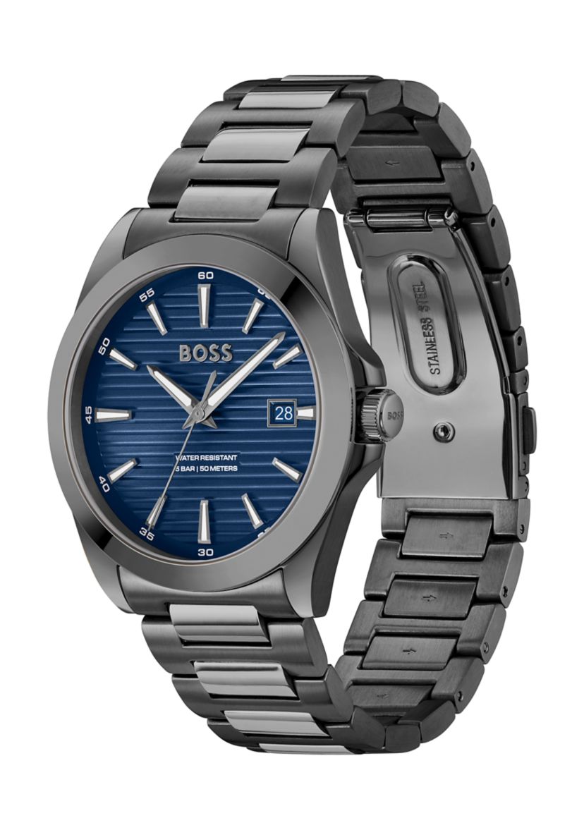 Strike Black Bracelet Blue Dial Watch