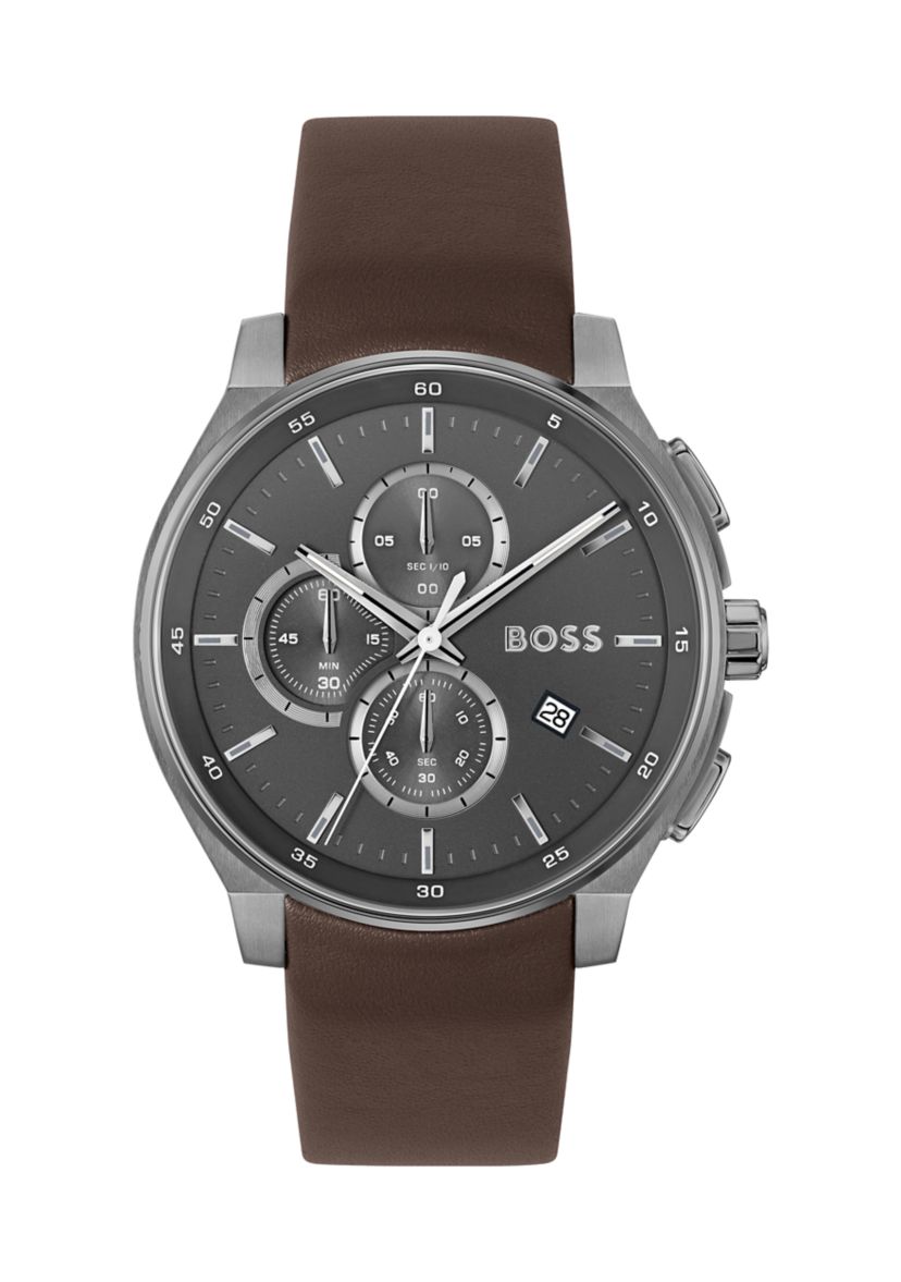 Peak Brown Strap Gray Dial Watch