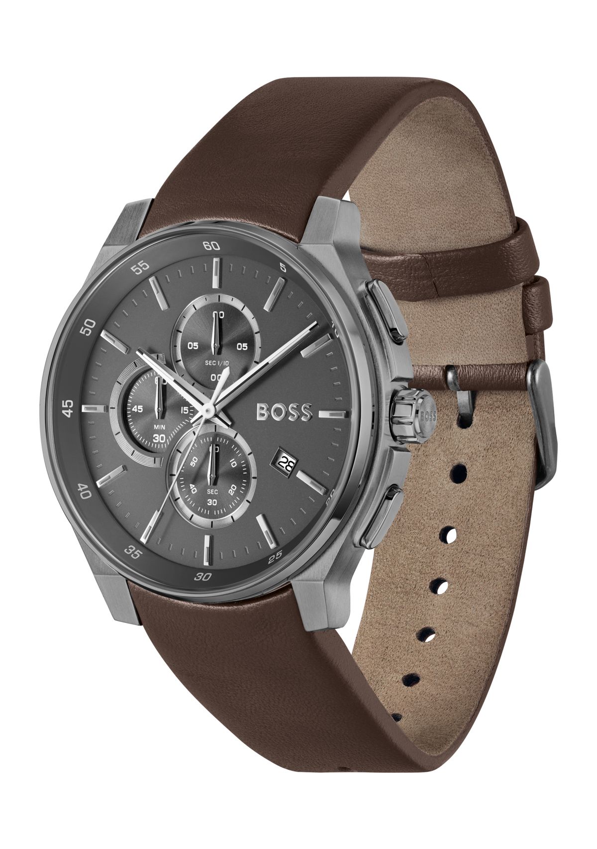 Peak Brown Strap Gray Dial Watch