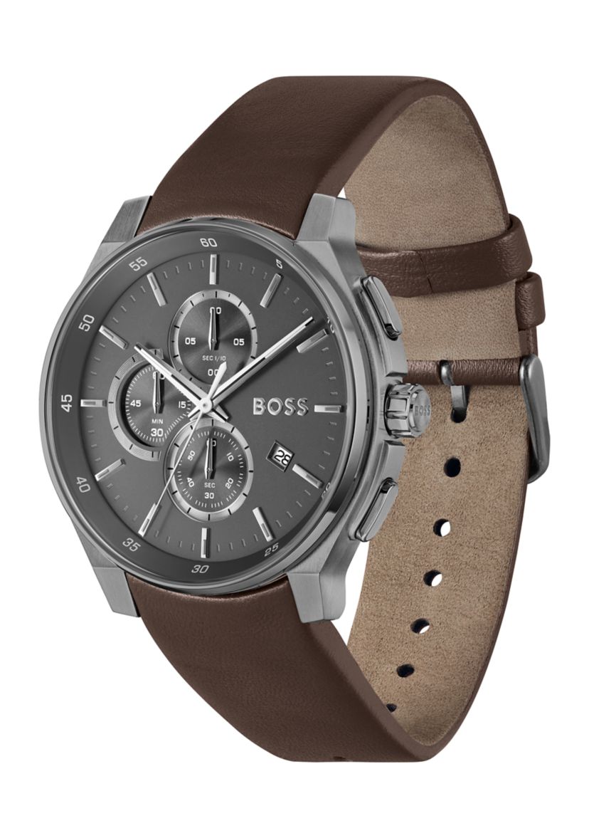 Peak Brown Strap Gray Dial Watch