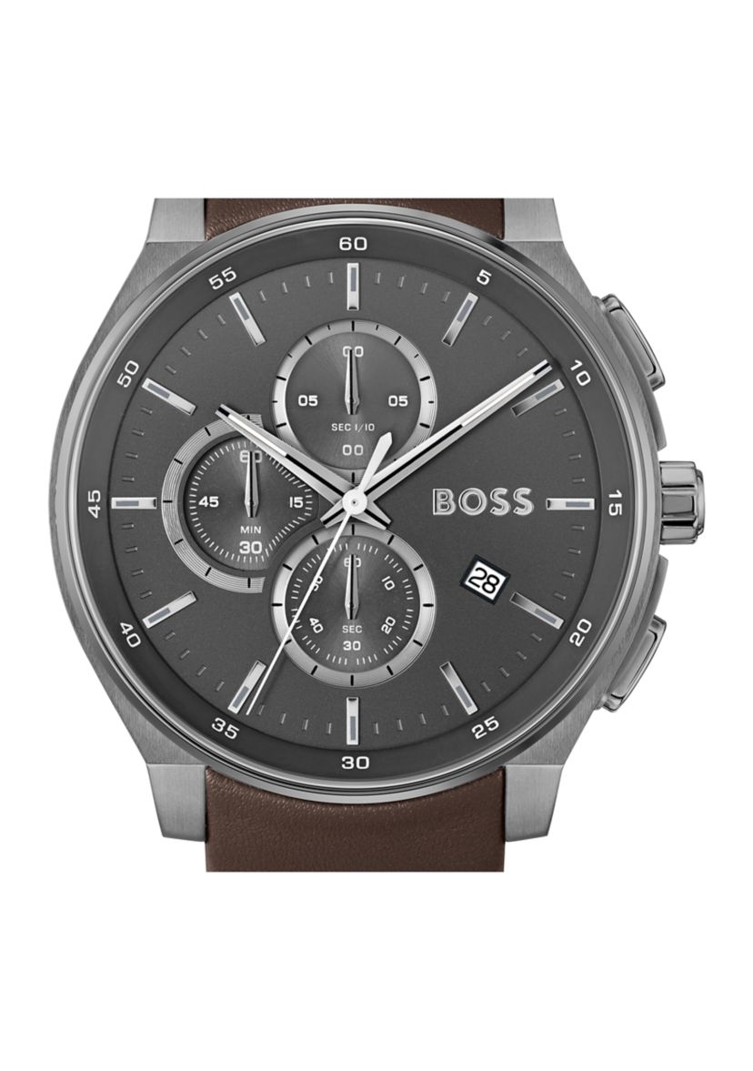 Peak Brown Strap Gray Dial Watch