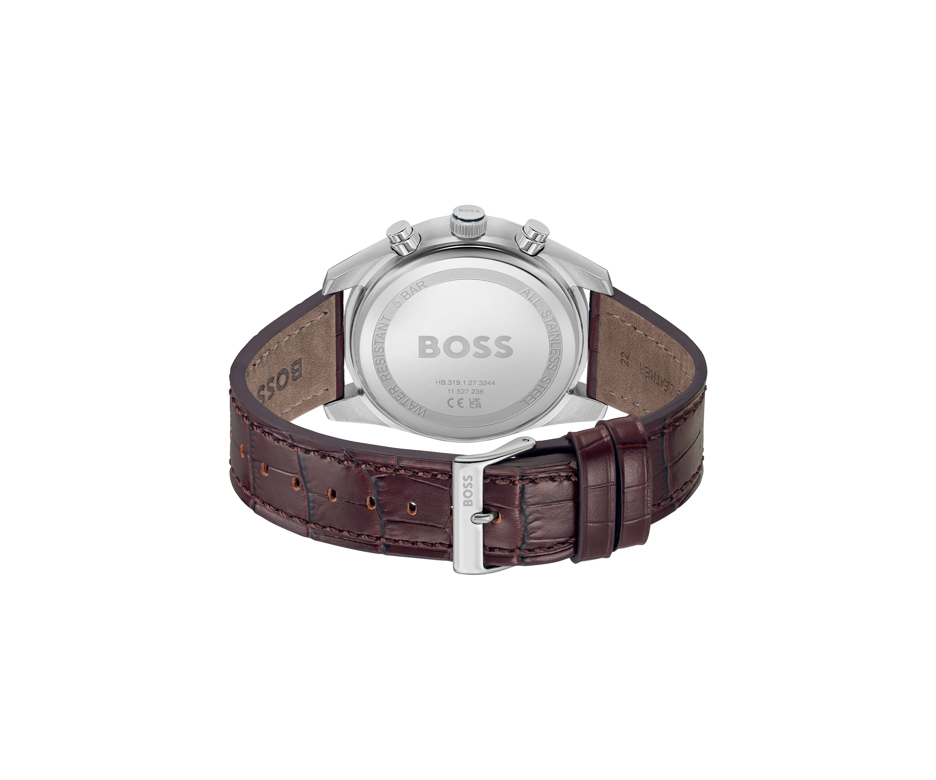 Skytraveller Brown Strap Blue Dial Watch