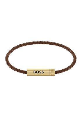 HUGO BOSS Men's Ares Air Faux Leather Bracelet