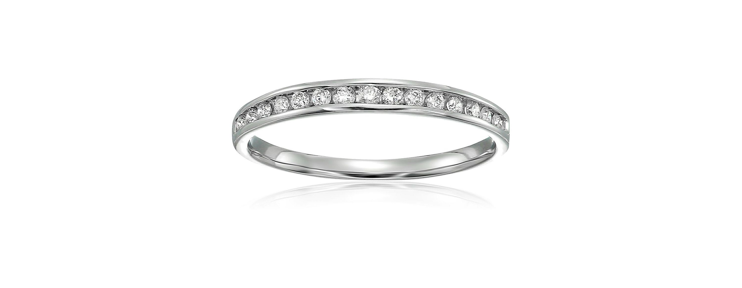 1/5 ct. t.w. Diamond Wedding Band Half Eternity in 10K White Gold
