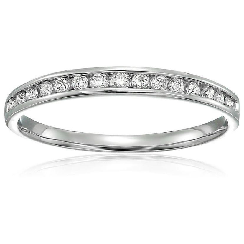 1/5 ct. t.w. Diamond Wedding Band Half Eternity in 10K White Gold