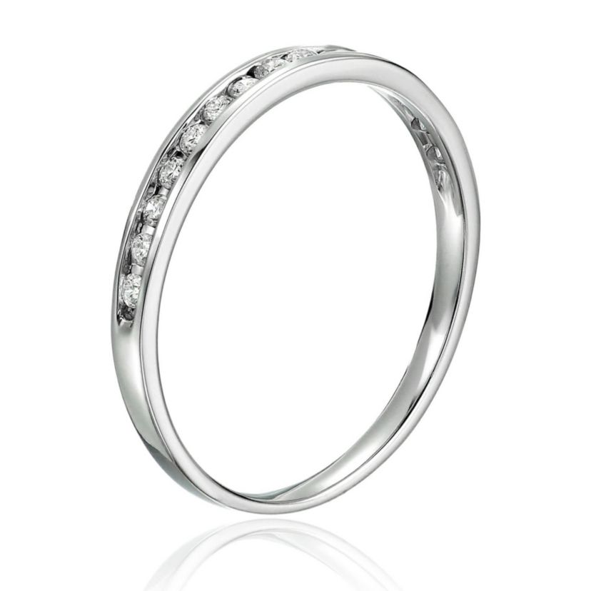 1/5 ct. t.w. Diamond Wedding Band Half Eternity in 10K White Gold